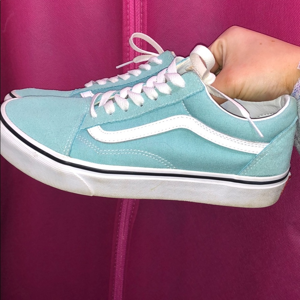 Super cute light teal old school vans!